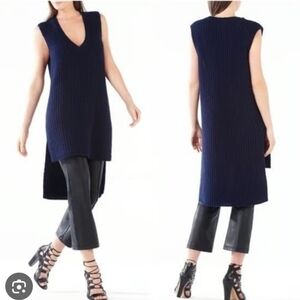 BCBG - Simonette Navy Blue Tunic Sweater Tank - Size Small